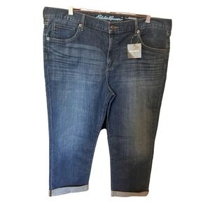 NWT Eddie Bauer Women's Boyfriend Crop Jeans Size 16
